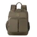 Zaino in nylon verde militare con tasche multiple, grande capacità e design per viaggi. - Verde militare