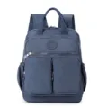 Zaino casual in nylon con tasche multiple e manico superiore per viaggi e scuola. - Blu scuro