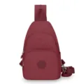 Borsa a tracolla multifunzionale da donna, elegante borsa da petto casual da viaggio. - Rosso scuro