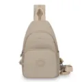 Borsa a tracolla multifunzionale beige in tela, elegante borsa da petto per donna viaggio. - Kaki