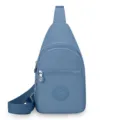 Blue nylon sling bag casual crossbody chest bag for women lightweight daily travel purse - Sapphire Blue