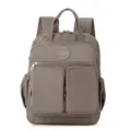 Zaino in nylon in tinta unita con tasche multiple, grande capacità per viaggi e uso quotidiano. - grigio viola