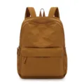 Casual waterproof nylon backpack for travel and school, large capacity solid color school bag. - 30*15*40cm / Pastoral Yellow