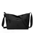 Borsa a Tracolla in Oxford Nera Donna Borsa Casual Grande Capacità Borsetta Viaggio - Nero