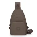 Donna borsa petto in nylon multifunzionale casual tracolla zaino per viaggio uso quotidiano - Marrone scuro