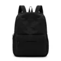Zaino nero semplice e leggero, grande borsa scolastica in nylon impermeabile per viaggi. - 30*15*40cm / Nero