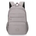 Zaino casual in nylon multitasche per viaggi e scuola, grande borsa grigia spaziosa. - grigio viola