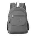Zaino casual grigio da donna, elegante borsa scolastica con tasche multiple per la vita. - Grigio scuro