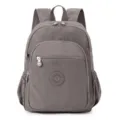 Zaino casual in nylon grigio con tasche multiple, borsa scolastica leggera per tutti i giorni. - grigio viola
