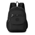 Zaino casual in nylon nero da donna, borsa scolastica leggera, viaggio computer portatile - Nero