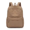 Zaino in nylon monocolore semplice per scuola viaggio grande capacita molto comodo - 30*15*40cm / Beige