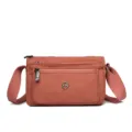 Borsa a tracolla in nylon da donna monocolore multitasche borsa casual per uso quotidiano - Rosso anguria