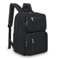 Zaino nero multi-tasche di grande capacità per la scuola, viaggi e custodia del portatile. - Nero