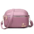 Donna Borsa a Tracolla Pelle Morbida Multi-Strato Elegante Borsa a Mano Casuale - Viola