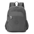 Zaino casual in nylon per uomo e donna, borsa da viaggio scolastica leggera con tasche multiple. - Grigio scuro