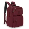 Grande zaino scolastico bordeaux con scomparti multipli e custodia resistente per laptop. - Rosso scuro