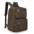 Zaino scolastico multi-comparto di grande capacità borsa per laptop da viaggio marrone - Verde militare