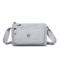 Solid color nylon crossbody shoulder bag casual multi-pocket commuting handbag for women - Light Purple