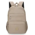 Zaino casual in nylon multitasche leggero di grande capacità per viaggi e scuola quotidiana - Kaki