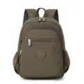 Zaino casual in nylon per uomo e donna, borsa scolastica impermeabile con tasche multiple - Verde militare