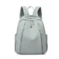 Casual light green women backpack, stylish daily commuter school bag with multi pockets. - Haze Blue