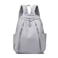 Lightweight grey casual women backpack with multi-pockets for daily commute and travel use. - Light Purple