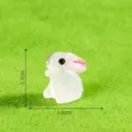 Mini statuetta coniglietto in resina micro paesaggio fai-da-te decorazione giocattolo - Bianco Luminoso