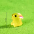 Mini statuetta coniglio luminoso in resina fai da te micro paesaggio decorazione 1.7x1.6cm - Giallo Luminoso