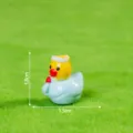 Mini resin cute duck figurine with crown, perfect for DIY crafts, desktop and car decoration. - Glossy Solid Color - Freedom Duck