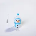 Mini statuetta pupazzo di neve in resina Natale decorazione scrivania cappello blu 2.5cm - Pupazzo di Neve Blu Lucido