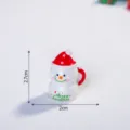 Mini figura di pupazzo di neve di Natale in resina con cappello, decorazione per scrivania e auto - Pupazzo di Neve con Tazza da Tè Lucido