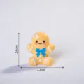 Mini resin gingerbread man figurine cute Christmas decoration DIY desktop ornament 2.6cm - Glossy Yellow Gingerbread Man