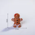 Resin Gingerbread Man Figurine Christmas Tree DIY Desktop Ornament Micro Landscape Decor - Glossy Brown Gingerbread Man