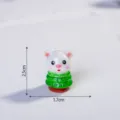 Mini resin Christmas bear tree figurine, cute desktop car decoration accessory 2.5cm - Glossy Christmas Tree Bear
