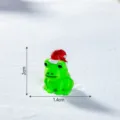 Mignonne figurine miniature de grenouille verte imprimée en 3D avec chapeau de Noël. - Vert-Grenouille