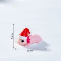 Mini Figurine Axolotl de Noel Mignon Animal Rose en Resine Decoration de Bureau 1.5x2.5cm - Rose Axolotl