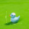 Mini figurine canard en résine bleue animal fleur mignon DIY micro paysage ornement 1.5x2.1cm - Canard Floral Blanc Brillant
