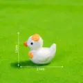 Jolie figurine de canard en résine fleurie, ornement miniature DIY pour micro-paysage. - Canard Floral Jaune Brillant