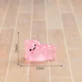 Miniatura statuetta drago in resina rosa, simpatica decorazione luminosa e accessorio bambola. - Rosa Luminoso Lucido