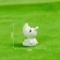 Mini white resin rhinoceros figurine cute animal desktop ornament micro landscape decor - Green