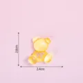 Cute yellow resin bear DIY accessory, resin cabochon for phone case, mini craft charm 2.6cm - Flat Bear / Yellow