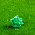 Mini ornamento paesaggistico in resina con fiori e erba per decorazione fai da te 2.5cm - Lucido - Gruppo di Erba con Fiori Rosa