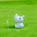 Miniature resin rhinoceros figurine desktop ornament cute DIY craft micro landscape toy - Blue