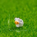 Mini figura di mucca in resina, piccolo animale carino ornamento per fai da te e decorazione. - Bue in piedi / Bianco e Marrone