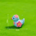 Mini figurine de canard en résine bleue avec fleurs roses, décoration micro-paysage DIY. - Canard Floral Rose Brillant