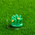 Miniatura resina foglie verdi fiori gialli erba ornamento muschio micro paesaggio decoro SKU - Lucido - Gruppo di Erba con Fiori Gialli