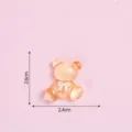 Mini ciondolo orso trasparente in resina DIY accessorio gioiello cover telefono 2.6x2.4cm - Orso piatto / Caffè