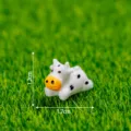 Figurine miniature en résine vache laitière décoration de bureau jouet 1.2x1.7cm variante - Grande Vache Couchée / Blanc et Brun