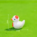 Mini figurine de canard en résine avec fleur rouge, jouet animal mignon, micro paysage DIY. - Canard Floral Rouge Brillant