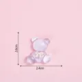 Ciondolo orsetto in resina viola traslucida, mini patch per cover telefono DIY e accessorio. - Orso piatto / Viola